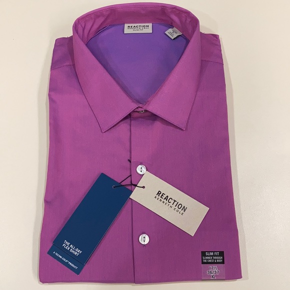 Long sleeve Kenneth Cole iridescent dress shirt - Picture 1 of 3